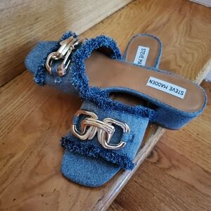 Brand New Steve Madden Denim block heels